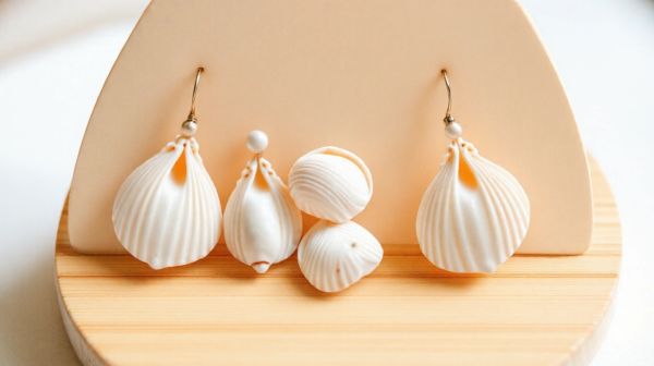 Explore chic shell-based ear accessories with ethical origins